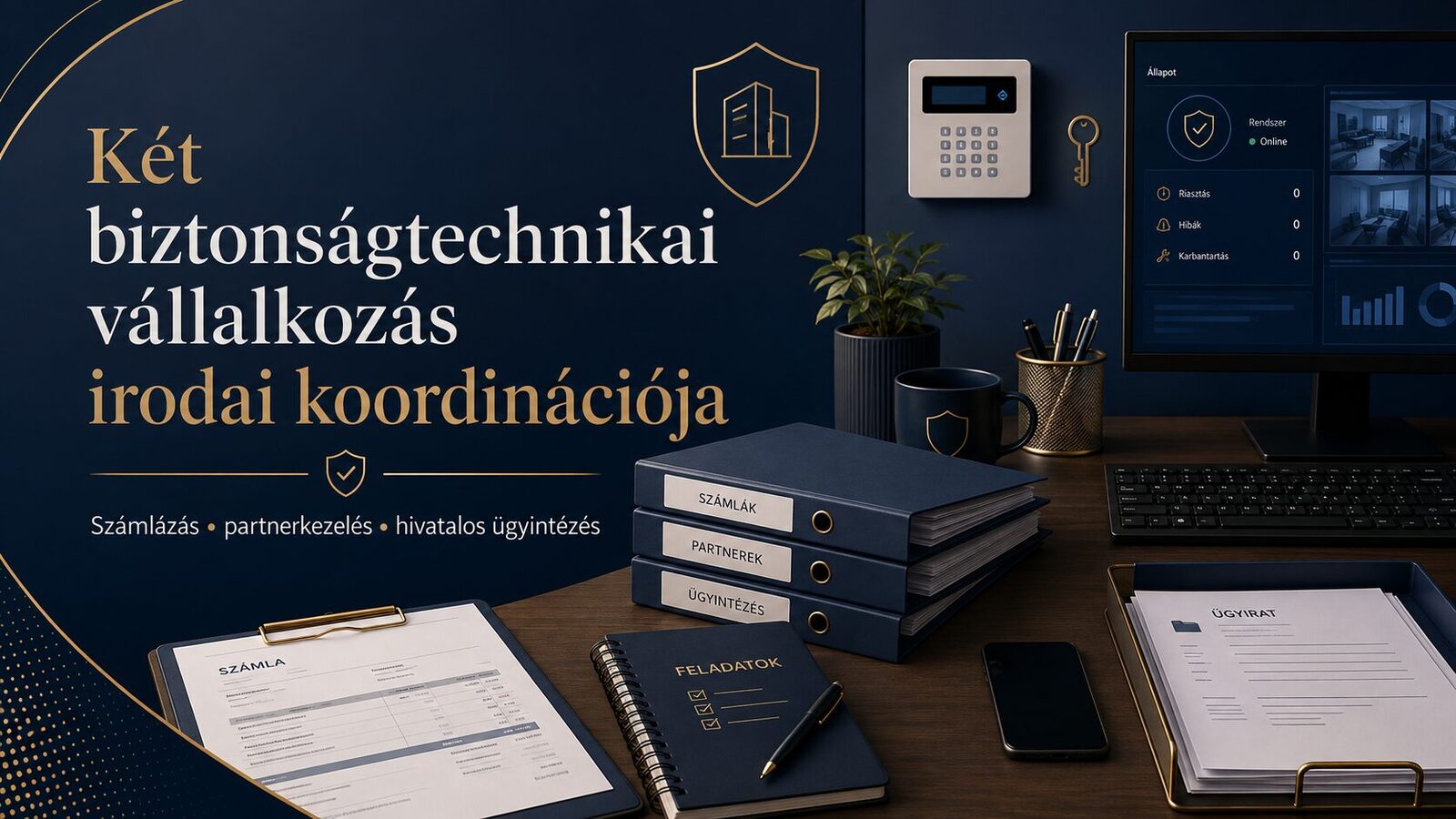 Két biztonságtechnikai vállalkozás irodai háttérműködésének koordinációja
