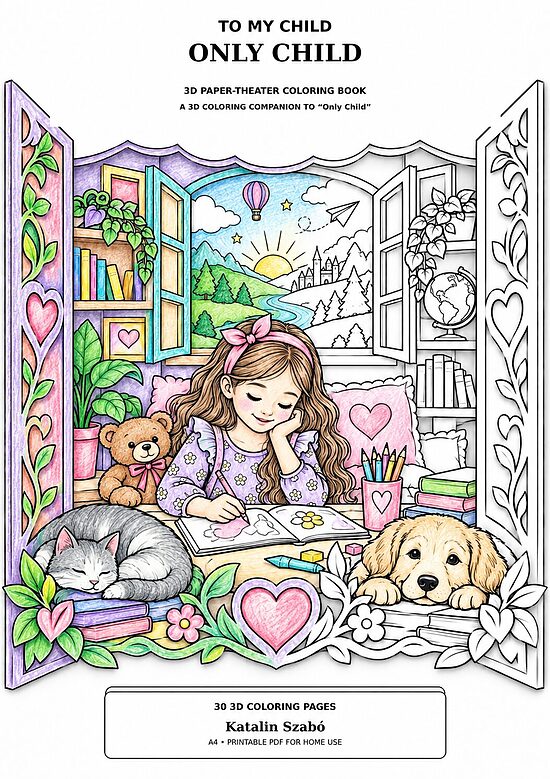 TO MY CHILD – Only Child – 32-Page 3D-Effect Coloring Book