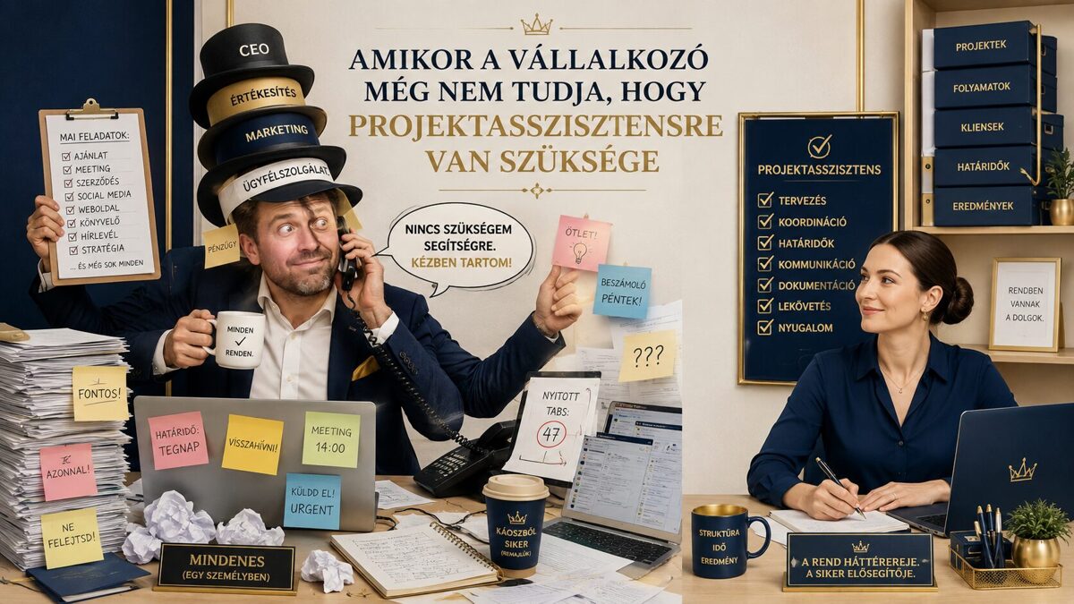 A mindent egyedül megoldó vállalkozó túlterheltsége humorosan