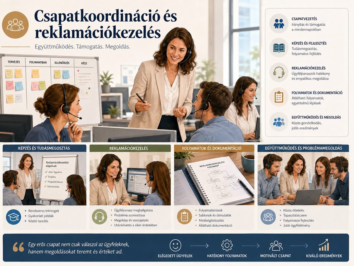 csapatkoordináció és reklamációkezelés
