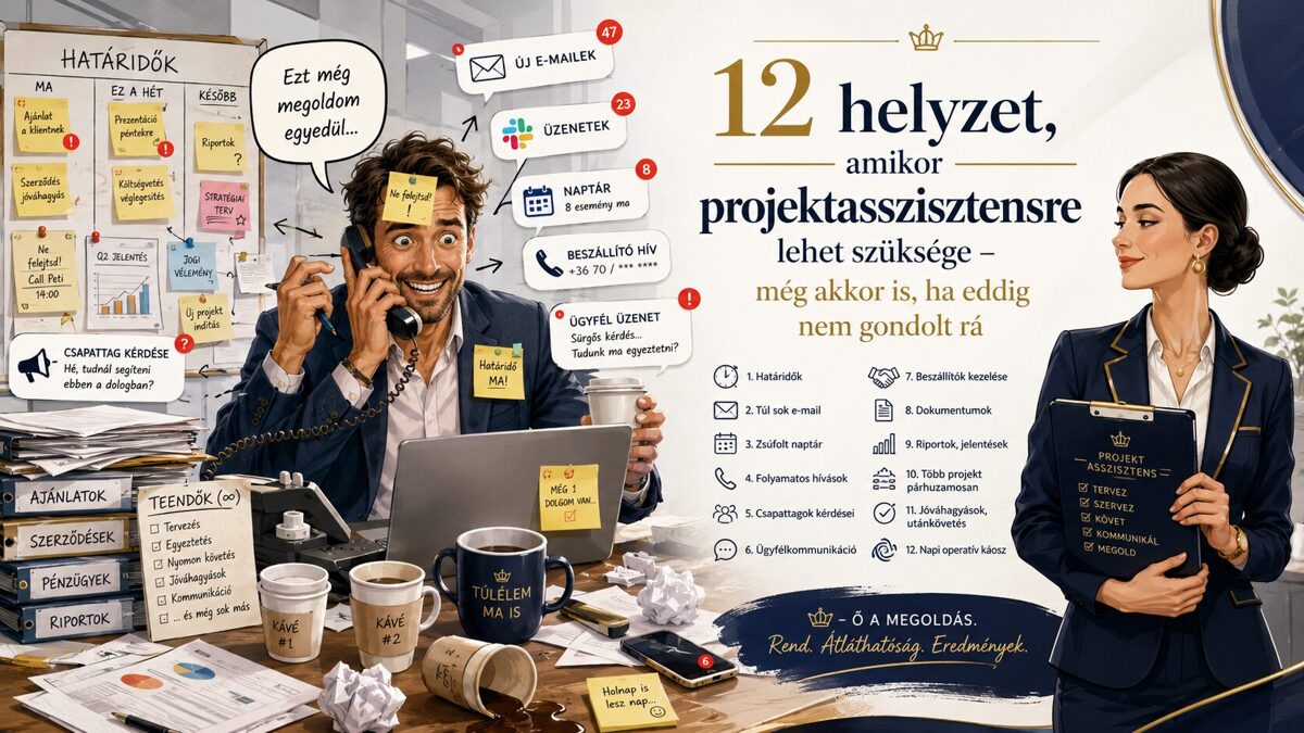 Projektasszisztencia vállalkozóknak –Túlterhelt vállalkozó egyszerre túl sok feladattal, humoros ábrázolásban